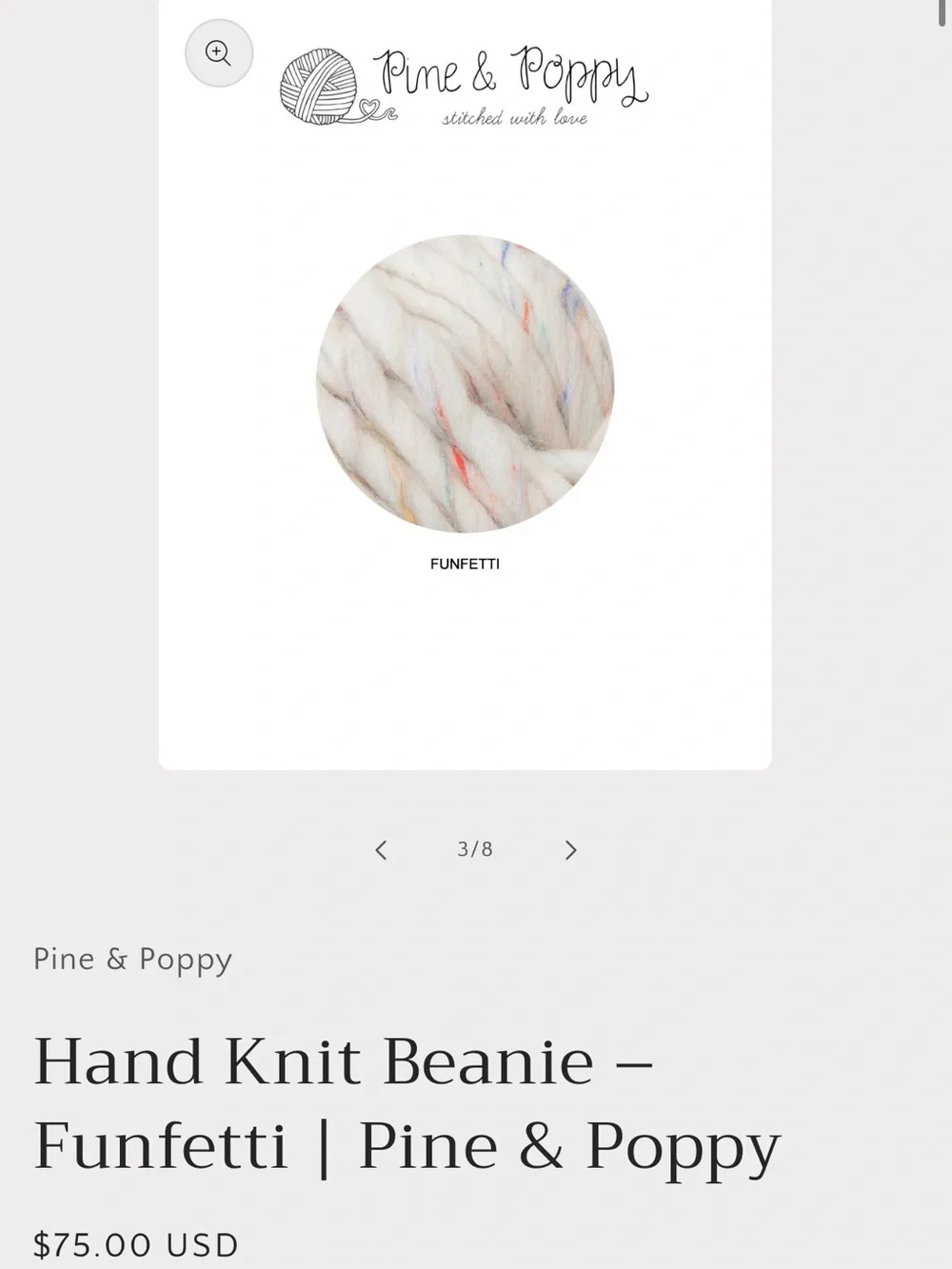 NEW Pine & Poppy Denali Hand Knit Beanie - Size: Baby